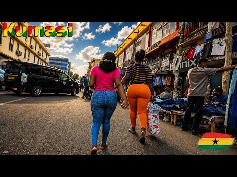 Kumasi, Ghana 🇬🇭 Walking Tour (4K HDR) | Real Life in Africa – Adum Street 