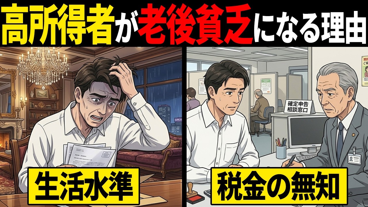 どれだけ年収が高くても、老後貧乏になる人の特徴6選【40代50代必見】【お金の雑学】