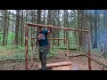 Строю балаган в лесу | БУШКРАФТ | Одиночный выход в лес