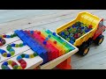 Marble run race  haba slope rainbow counting block course  retro track