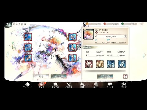 【メメントモリ】ナターシャLv260→Lv270へ【戦闘力：34,651,440】