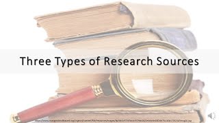 Three Types of Research Sources Source Types Function Within Research
