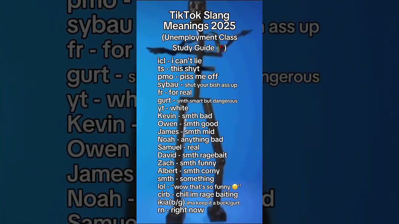 2025 Tiktok Slang Study Guide Sybau Gurt