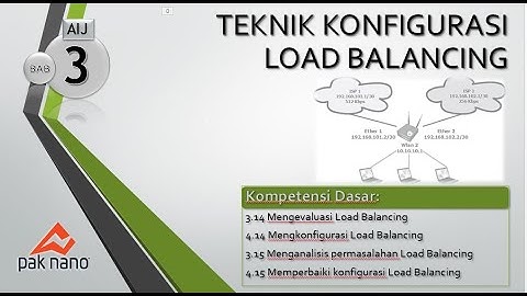 Teknik Konfigurasi load balancing mikrotik | nano bee