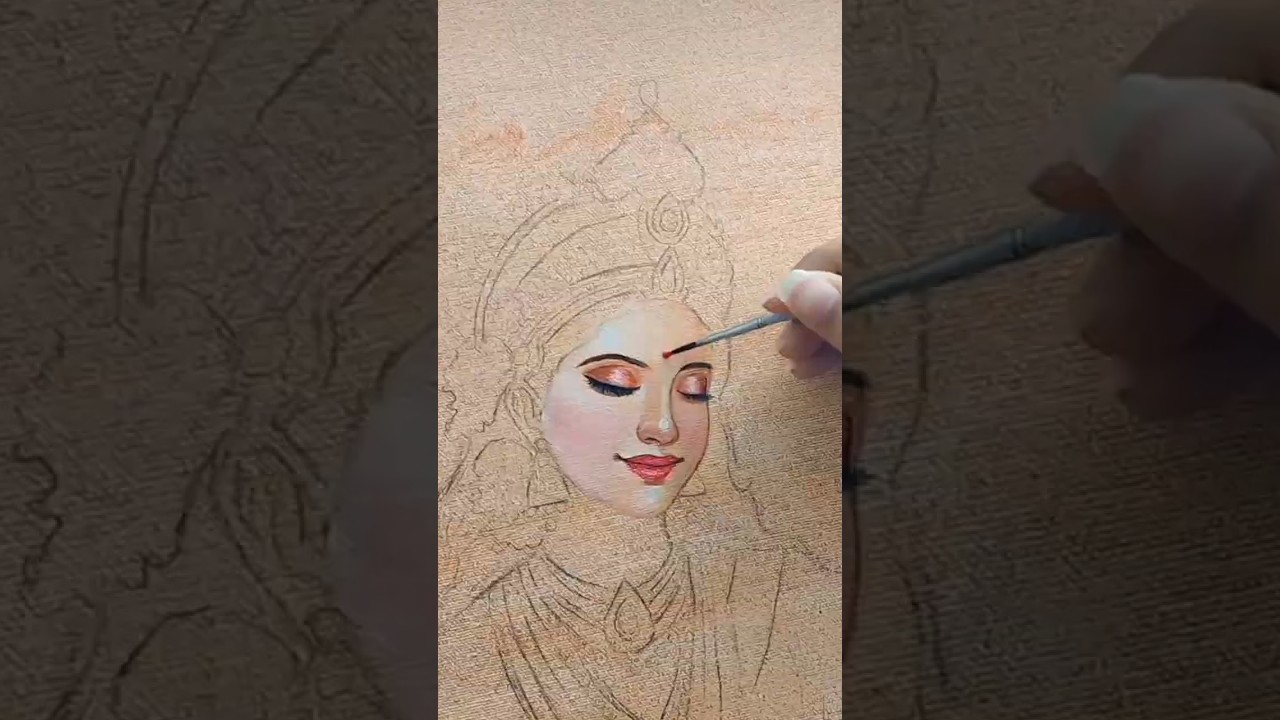 🥰I Tried Drawing The🙏🏻 Hindu Goddess Saraswati 🙏🏻#drawing #art #shorts #saraswatipuja