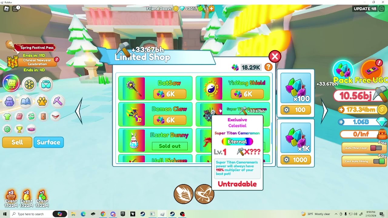 Mineing clicking simulator update IM SORRY  02-12-24