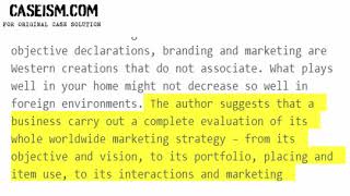 Tailoring Your Strategy to Fit the Culture  Case Study Help - Caseism.com
