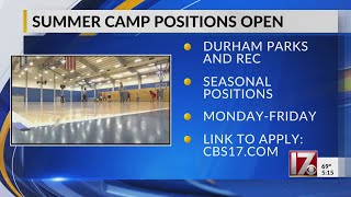 Durham Parks and Rec hiring for summer camp positions