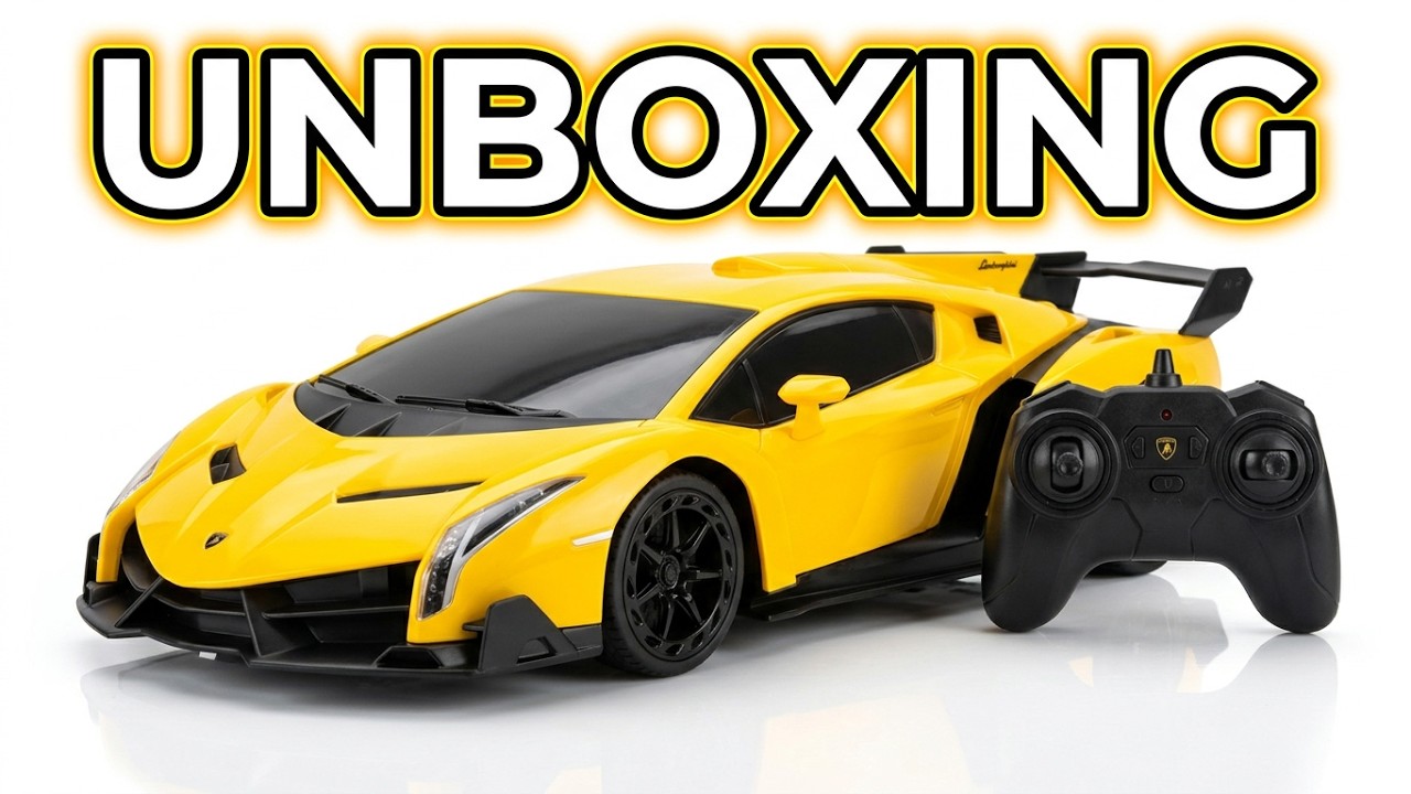 Lamborghini Carrinho de Controle Remoto - Unboxing e Teste | Carro de Controle Remoto Amarelo