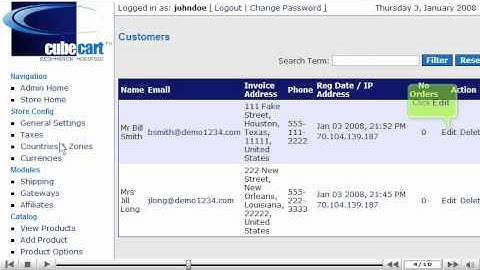 Manage your customers in CubeCart by VodaHost web hosting