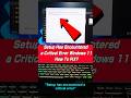 Setup Has Encountered a Critical Error Windows 11 How To FIX? #ytshorts #shorts