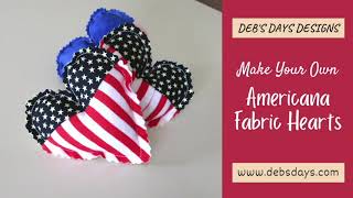 Handmade Americana Stuffed Hearts Sewing Tutorial : Cute DIY 4th of July Project