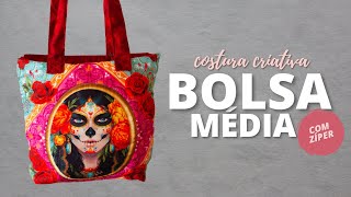 BOLSA MÉDIA COM ZÍPER- PASSO A PASSO- COSTURA CRIATIVA