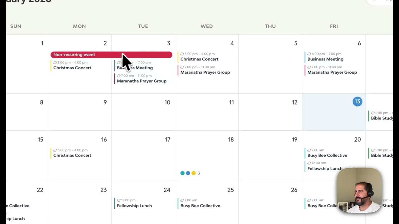 Lista Recurring Events Calendar UI & New Features