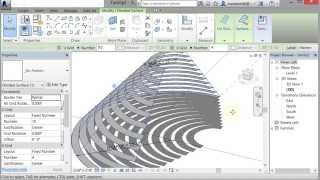 Revit ADAPTIVE COMPONENT LOUVER CURVED APPLICATION