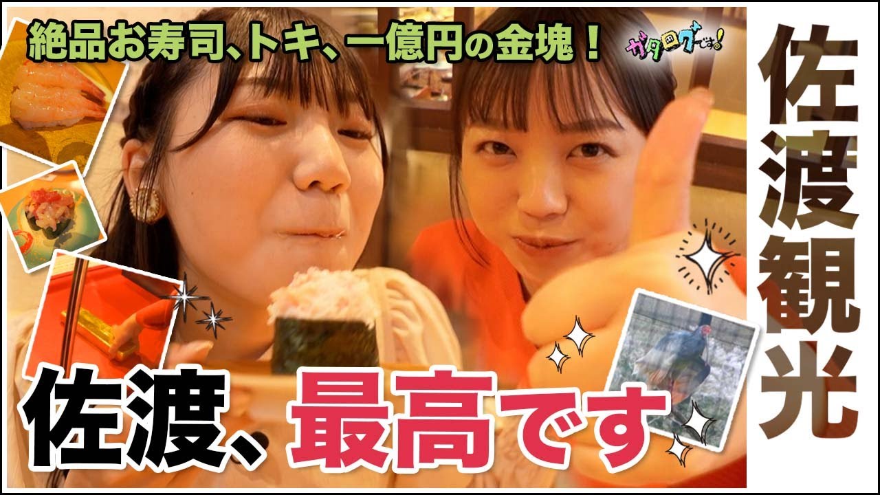 【佐渡観光】ついに佐渡金山へ！ 1億円相当の「金」を取り出すことはできるのか💪!?   トキ発見＆絶品寿司に大興奮✨  NGT48藤崎未夢＆長谷川珠子アナの女子旅完結【ガタログです！第11弾】