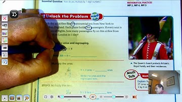 5th grade GO Math: Lesson 1.6 Multiply by 1-Digit Numbers pages 27-30