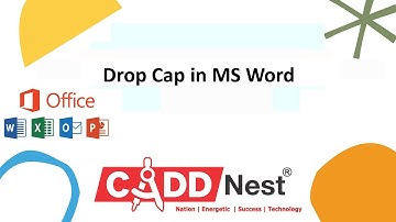 CADD NEST || RT NAGAR || Drop Cap in MS Word || KANTHARAJ .N