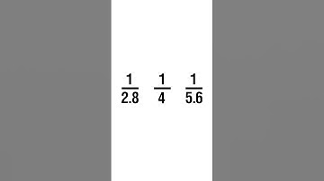 Aperture in a camera. How to understand these numbers?