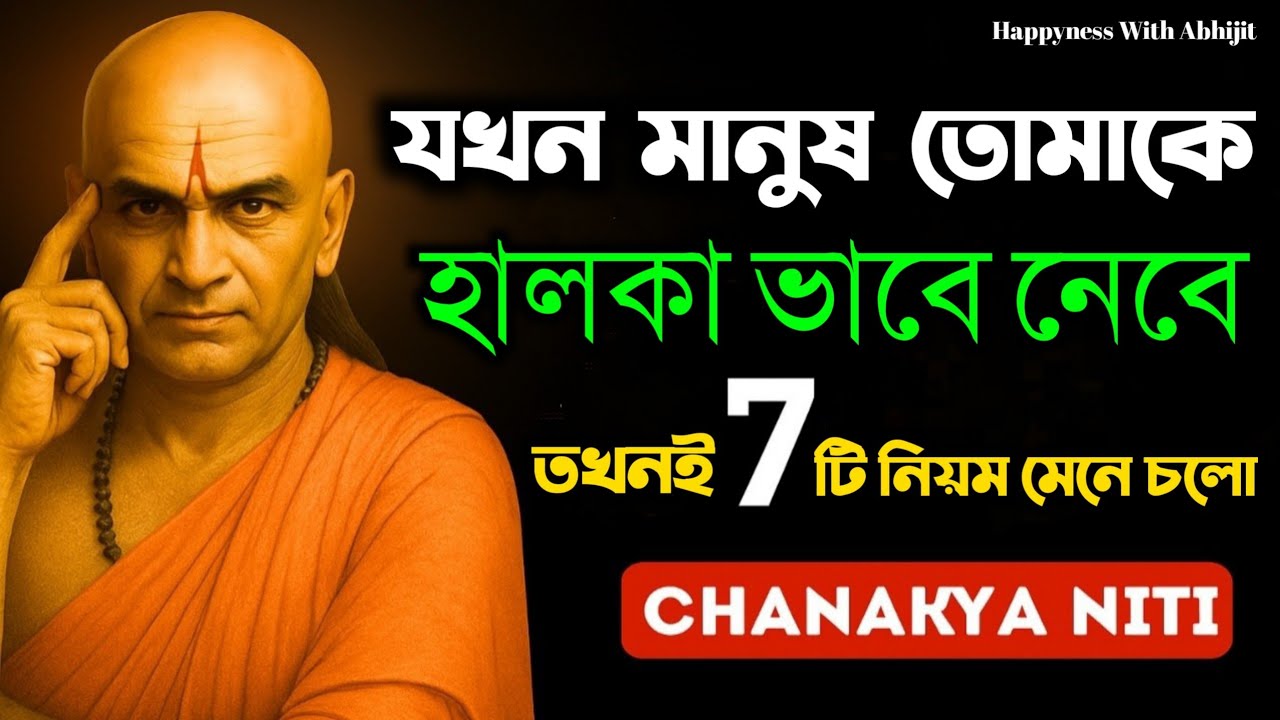 মানুষ তোমাকে হালকা ভাবে নিলে এই 7টি নিয়ম মেনে চলো | Bengali Motivational Video By Aacharya Chanakya