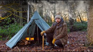 Hot Tent Overnighter With Stove Cooked Steak & Eggs