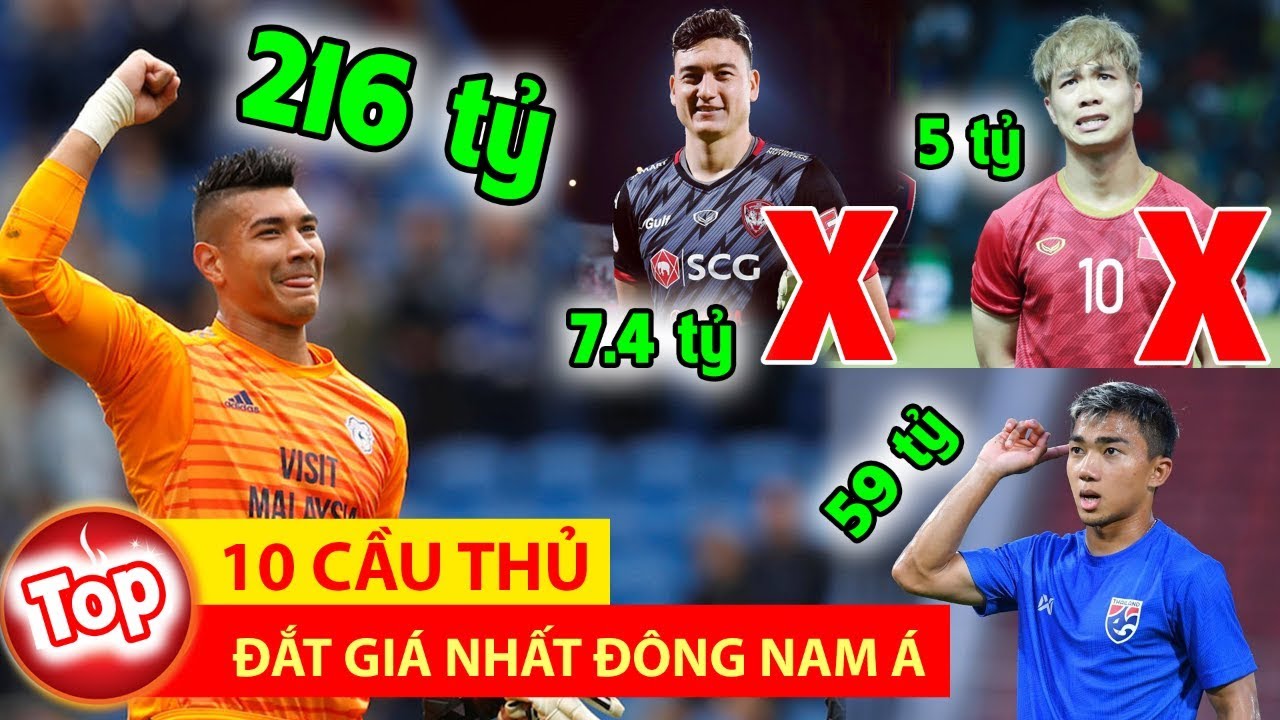 Top 10 cầu thủ đắt giá nhất Đông Nam Á | Vắng bóng cầu thủ Việt - YouTube
