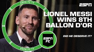 LIONEL MESSI WINS HIS EIGHTH BALLON D’OR 🏆 ‘OF COURSE he should’ - Ale Moreno | ESPN FC