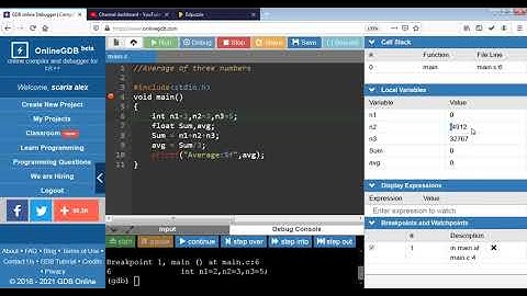onlinegdb debugging