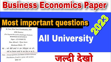 Business economics previous year question paper , business economics questions paper bcom 2023