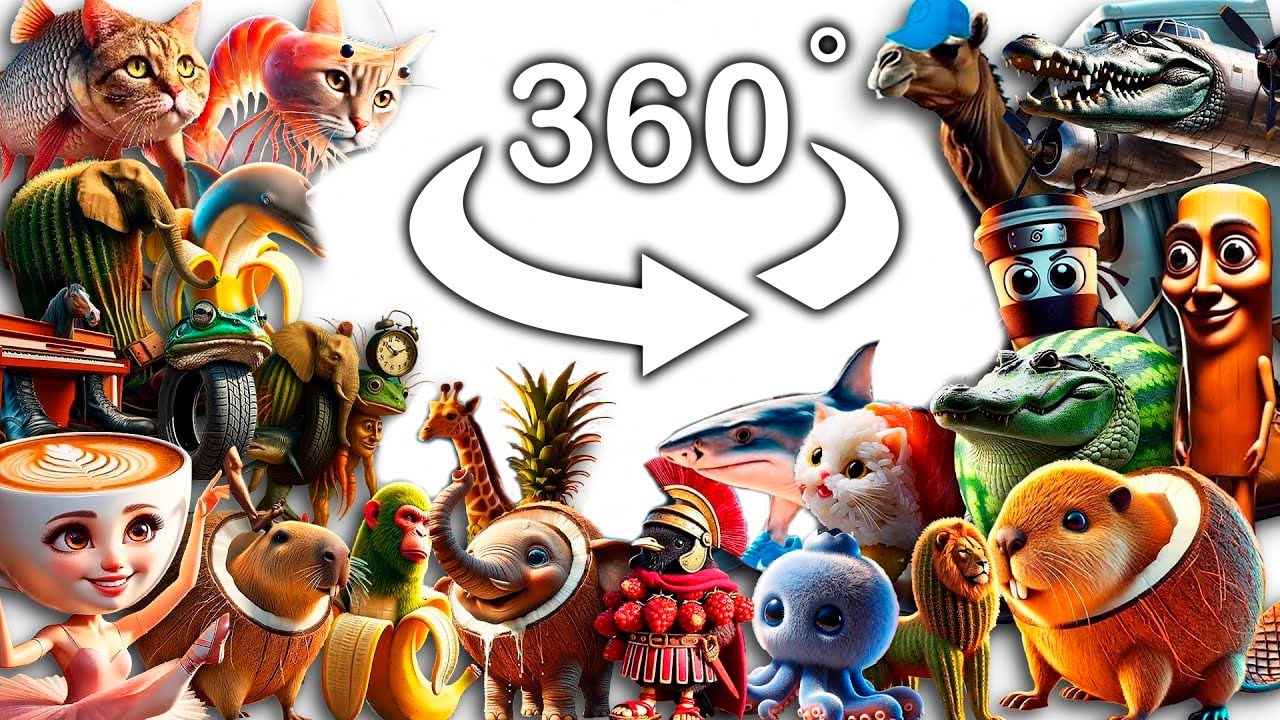 All Italian Brainrot AI Animals Compilation in 360° VR video | Memes
