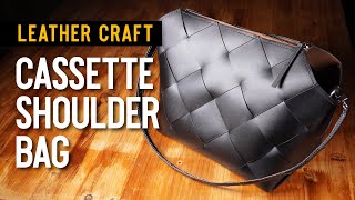 [leather craft]making a cassette shoulder bag