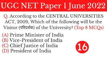 (Mock TEST 16) Top 8 Most Expected MCQs For NTA UGC NET Paper 1 June 2022 in Hindi & English