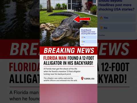 🐊"Florida Man Found a 12-Foot Alligator in His Backyard!" #shorts #florida #usanewstoday