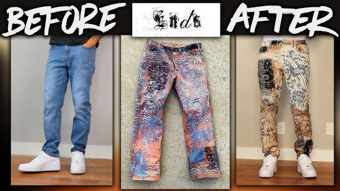 louis #vuitton #diy #jeans #louisvuittondiyjeans  Bleach jeans diy,  Bleached jeans, Painted clothes diy