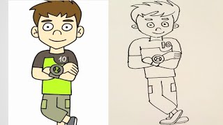 رسم شخصيه بن تن Ben 10  سهل خطوه بخطوه |تعليم رسم سهل للمبتدئين  والأطفال