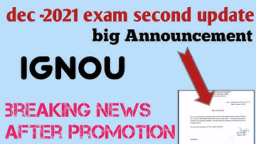 IGNOU exam update important notifications||important for all ignou students|| dec-2021exam