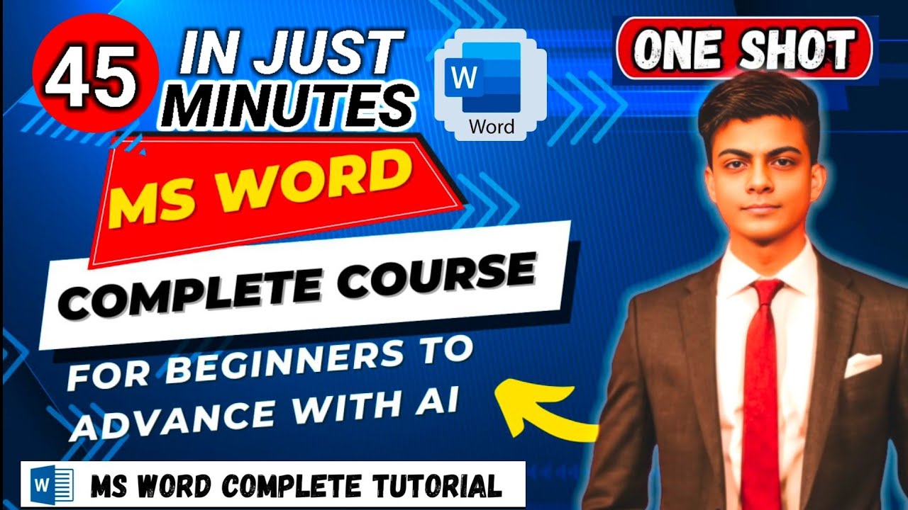 MS Word Full Course in Just 45 Minutes | MS Word one shot Video ...