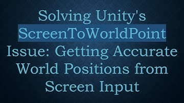 Solving Unity