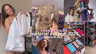 COMPRANDO MEU MATERIAL ESCOLAR 2024 + vlog do meu dia 📚✏️🎒