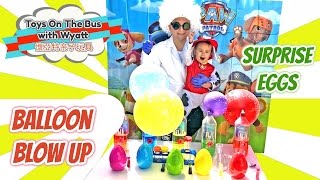 Pj Masks & Paw Patrol Mad Scientist Experiment Balloon Blow Up & Surprise Eggs