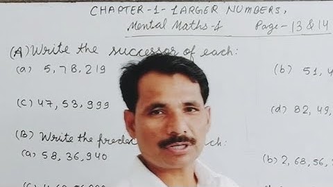 Chapter 1 Larger Numbers mental maths 4 Page 13 & 14 solution of all Questions Class 5 Monopoly Math