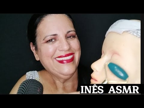 Asmr-removendo make mal feita+ massagem com rolinho da Jade e outros 🥱🤤😴