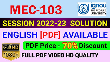 MEC-103 Solved Assignment in English 2022-23, MEC 103 Solve Assignment 2023, MEC 103 Assignment