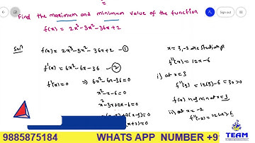 maximum and minimum values of f(x)