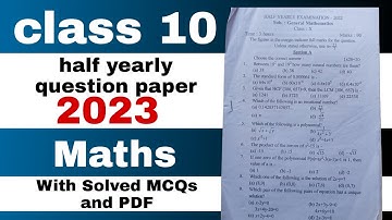 class 10 half yearly maths question paper 2023 with solutions