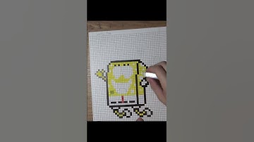 Pixel art TUTORIAL: Drawing spongebob squarepants step by step | Handmade | DIY #pixelarttutorial