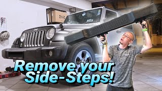 How to remove Side Steps (Running Boards) // 2-door Jeep Wrangler JK Jeep Wrangler Side Steps Running Boards 2 Door Installation Offgrid Store