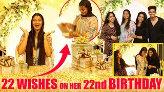 WE MADE HER 22 WISHES COME TRUE ON HER 22nd BIRTHDAY 😘 | BEST BIRTHDAY SUPRISE EVER 🔥| PULLOTHI