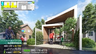 Mẫu Nhà Cấp 4 Đẹp 4x15 Mái Tôn Hiện Đại | Nandesign Mẫu Nhà Cấp 4 Đẹp 4x15 Mái Tôn Hiện Đại | Nandesign