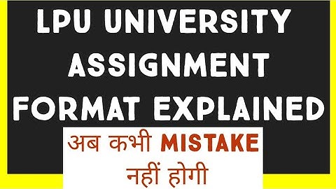 Lpu university assignment upload format explained step by step🤗